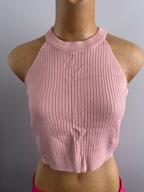 NA-KD Ribbed Halter Crop Tank Top